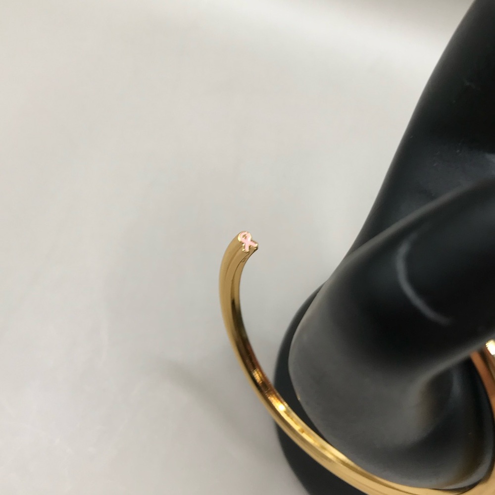 Laundry By Shelli Seagal Breast Cancer Awareness Gold-Tone Cuff Bracelet - Picture 3 of 10